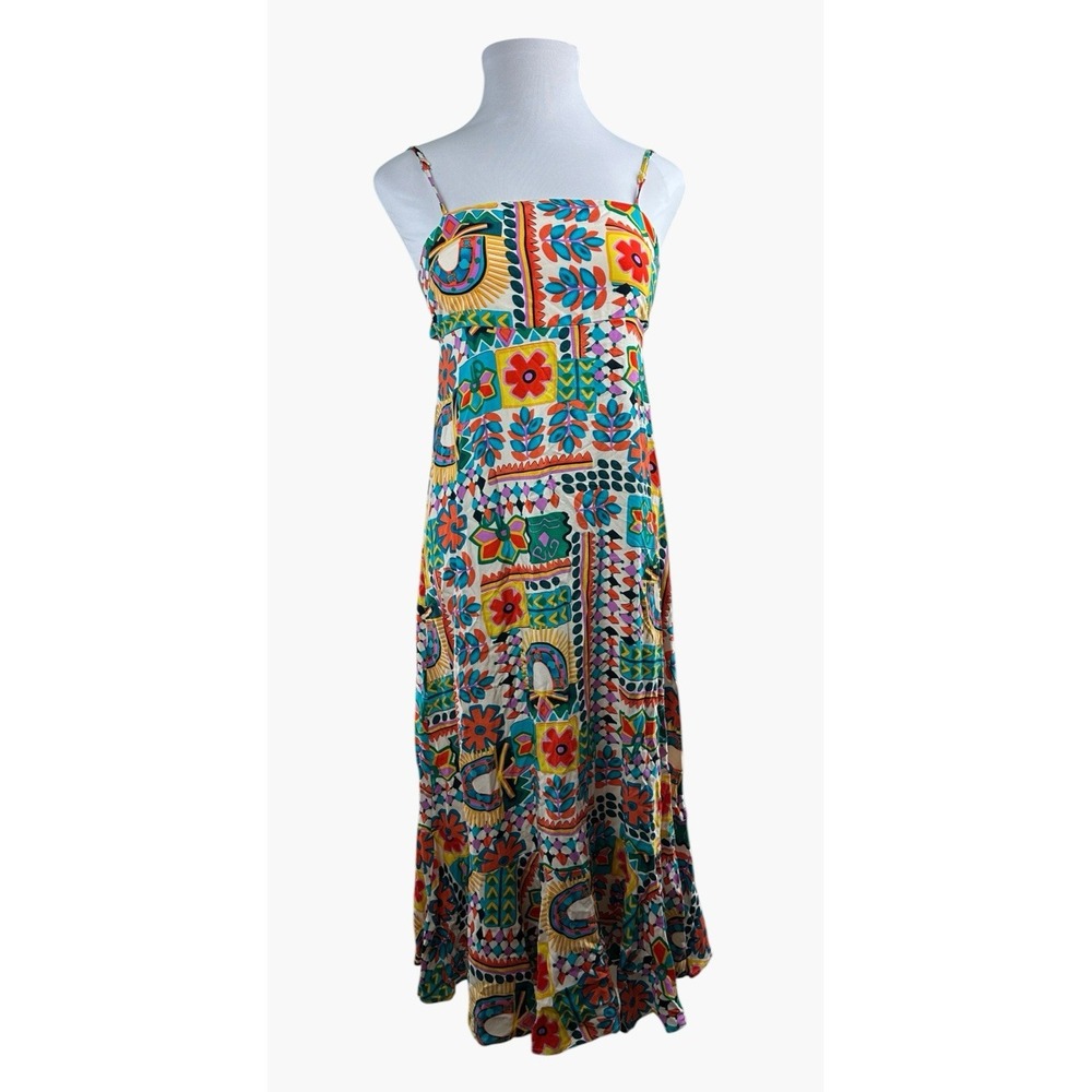 Paper Heart Aztec Sunrise Santana Vacation Resort Floral Maxi Dress Geo Small - Picture 14 of 14